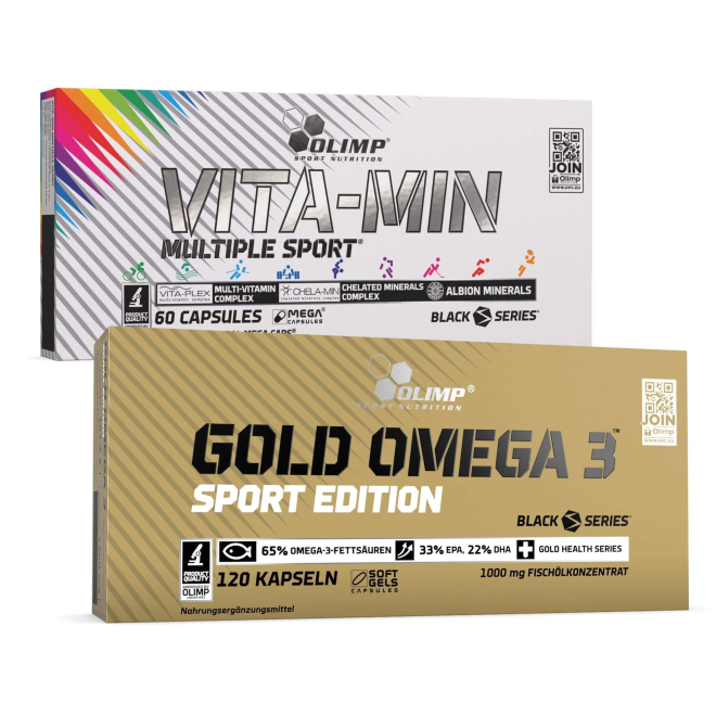 Gold Omega 3™ Sport Edition - 120 Kapseln  +  Vita-Min Multiple Sport Mega Caps - 60 Kapseln