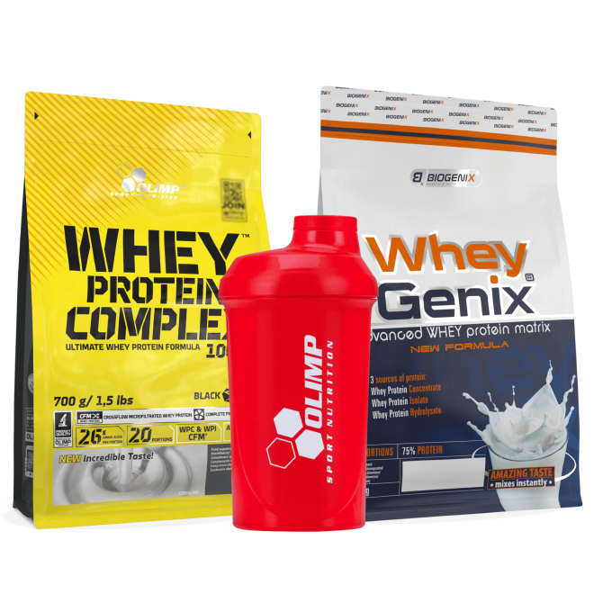 Olimp Whey Protein Complex 100% Biogenix Whey Genix Shaker